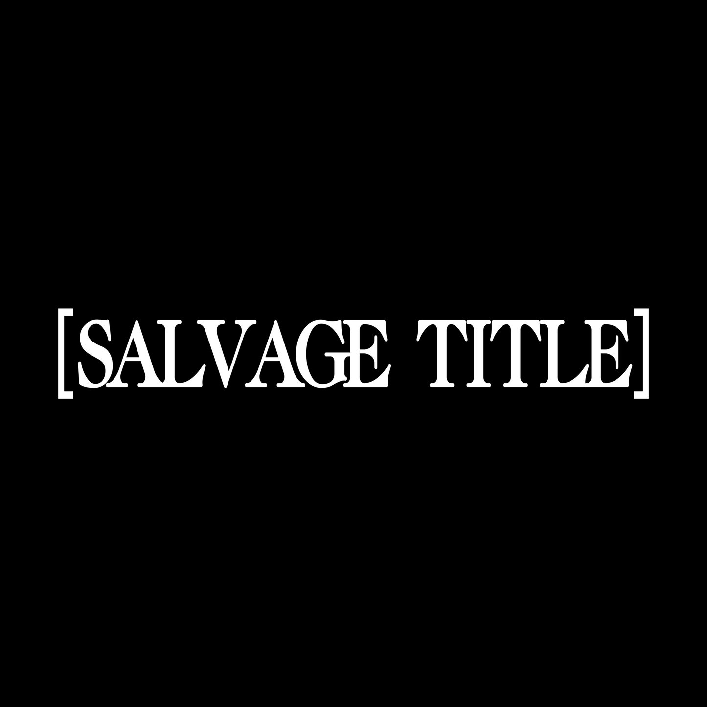'SALVAGE TITLE' Reflective Sticker